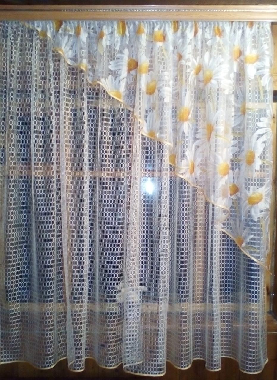 Штори Фаїна права Молочний/Ромашка (1143900651) Штори Фаїна права Молочний/Ромашка (1143900651)