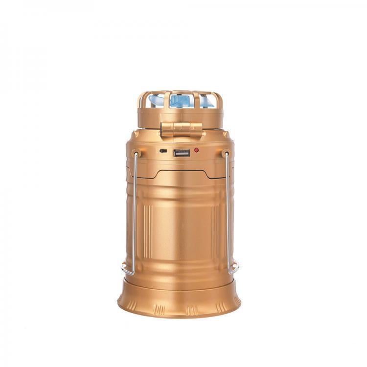 Фонарь лампадка кемпинговая Magic SL-5806 USB с солнечной батареей и вентилятором 17 см Золотистый