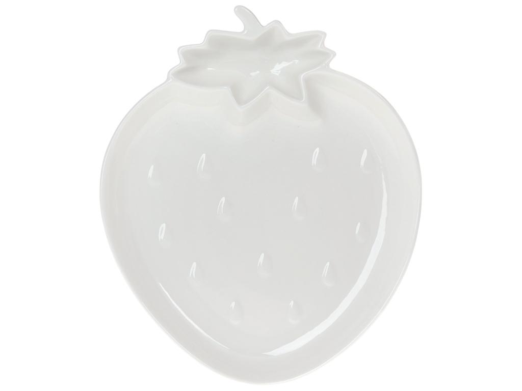 Блюдо фарфоровое Клубника 26 см Белый (BDI-988-237)