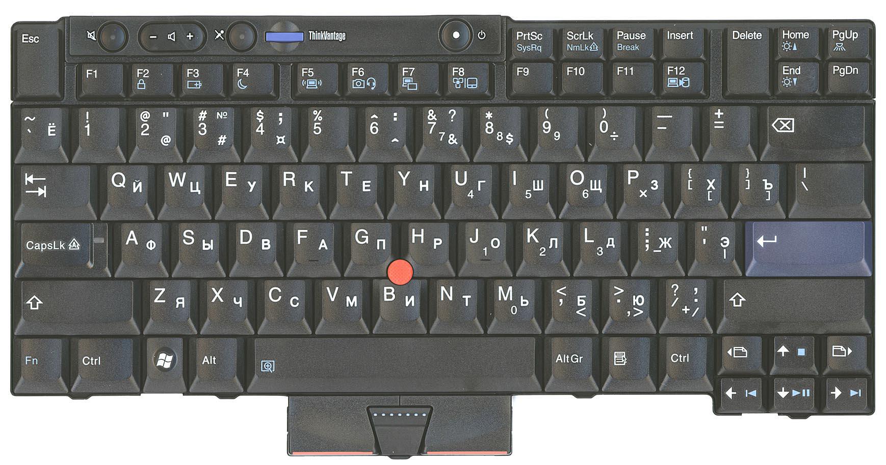 Клавиатура для ноутбука Lenovo ThinkPad T400S/T410/T410I/X220/T400/T520/T420 Point Stick Black