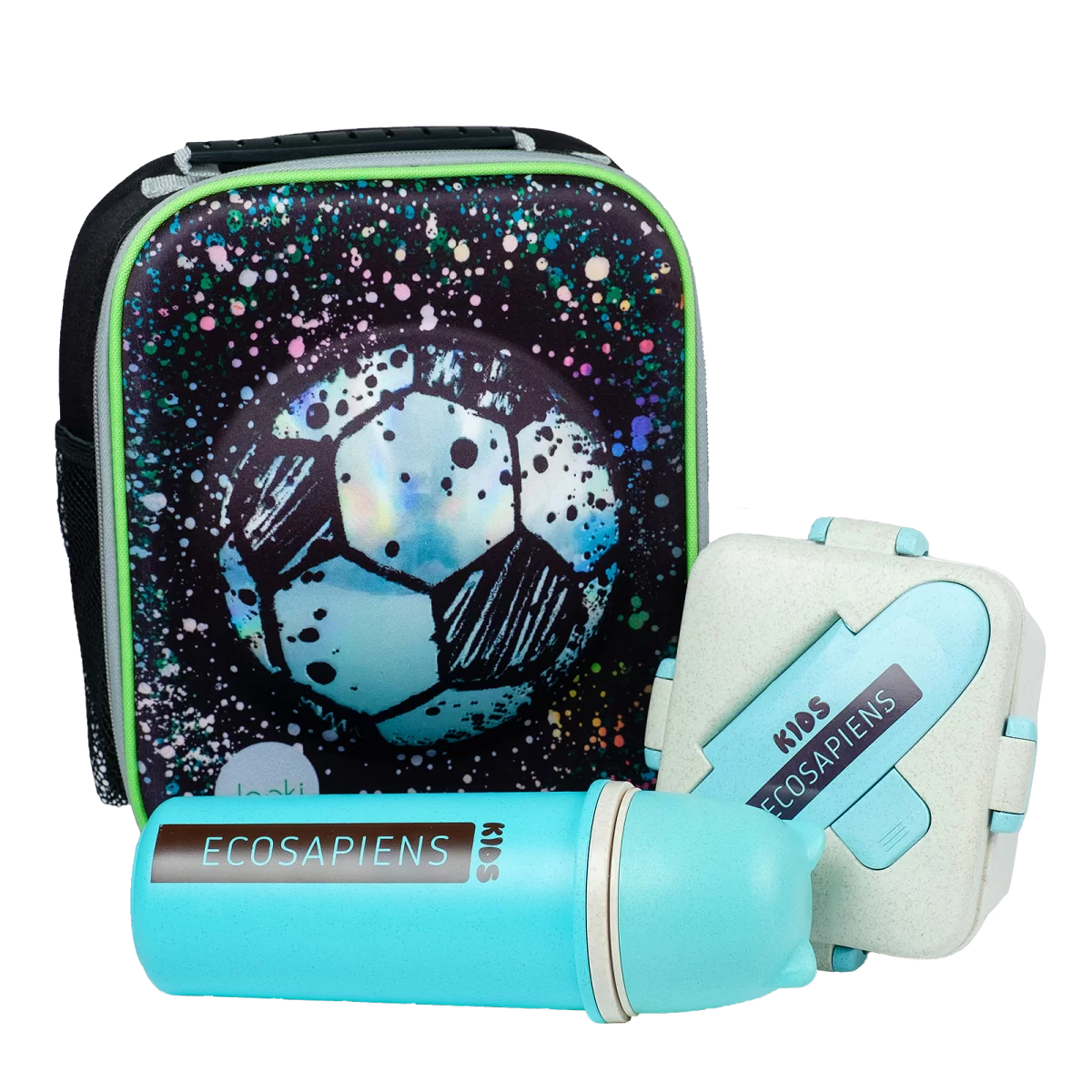 Ланч набір еко термо-рюкзак 3D Football/термопляшка 500 мл/ланч-бокс 750 мл (540)