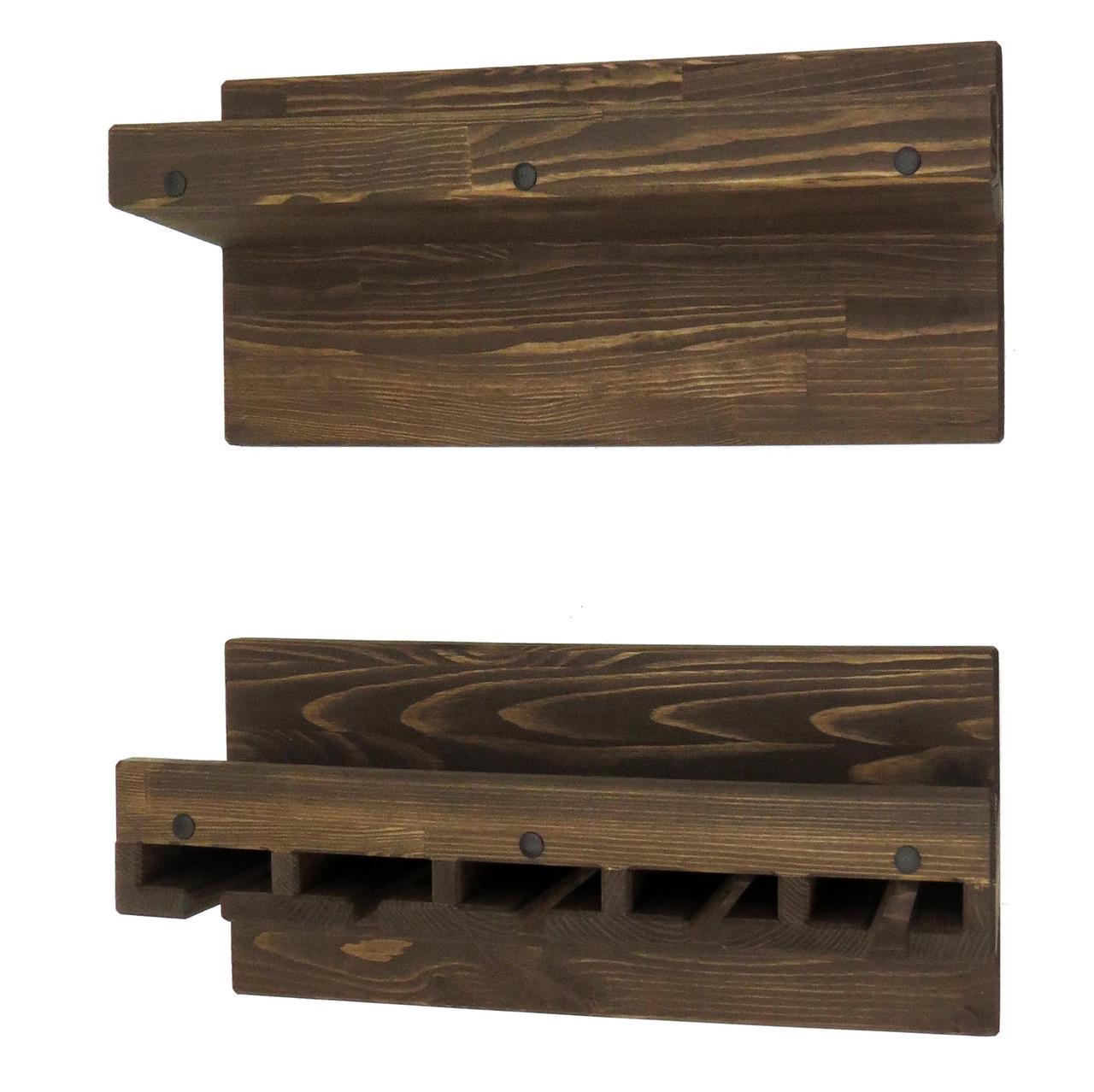 Полка для вина настенная из дерева Кагосима Капучино (ПНК-002009)