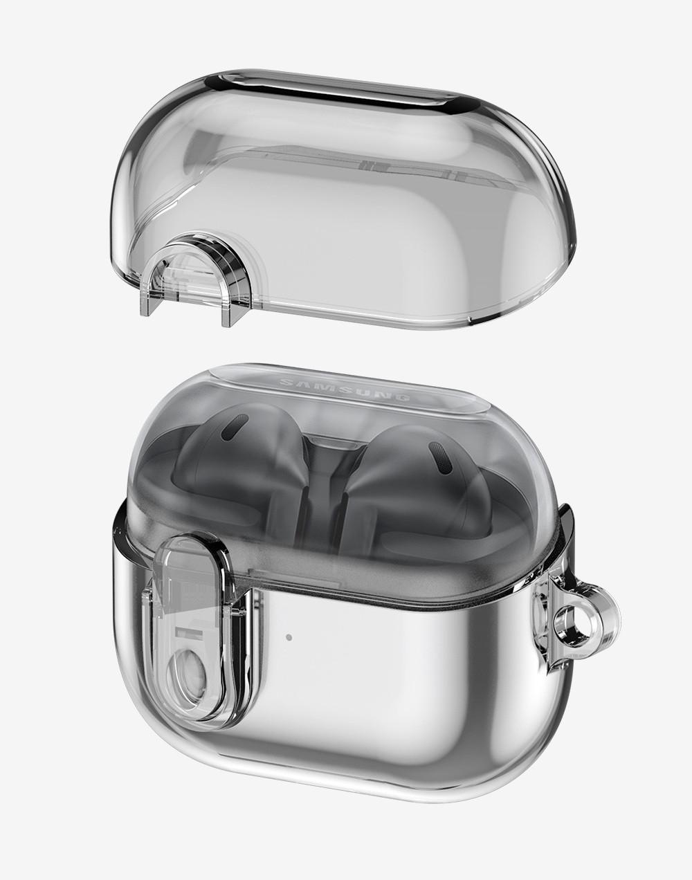 Чехол противоударный Dux Dusis SECI для наушников Samsung Galaxy Buds 3/Buds 3 Pro с карабином Gray (6934913001783)