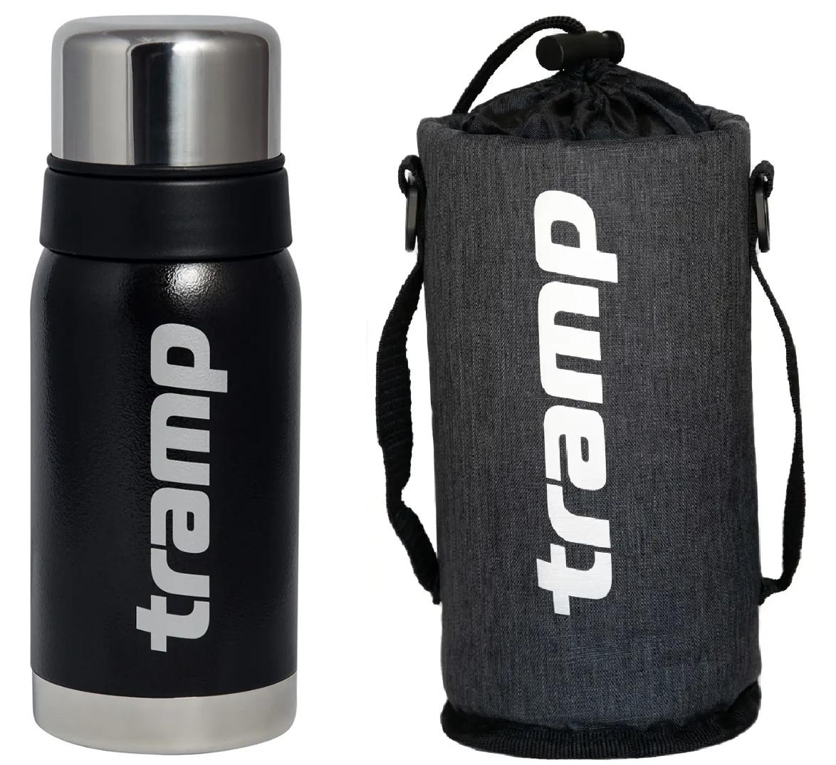 Комплект термос/термочехол для напитков Tramp expeditio из нержавеющей стали держит 24 ч. 0,5 л (UTRC-030-black)