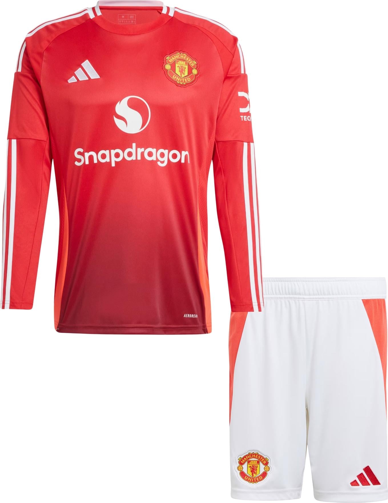 Футбольная форма с длинным рукавом детская Манчестер Юнайтед 2024-2025 домашняя F0102 125-135 см Красно-белый (47556-383)