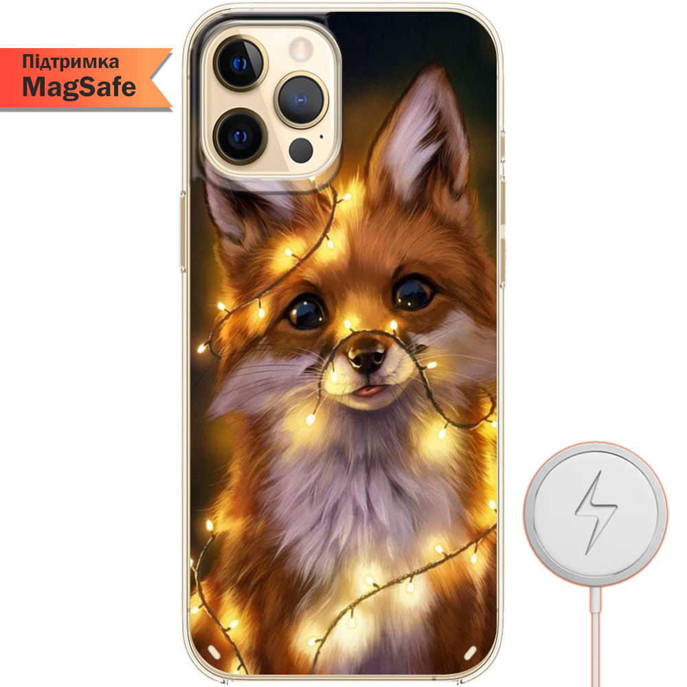 Чохол Boxface iPhone 12 Pro Max Різдвяна Лисичка Прозорий силікон з підтримкою MageSafe (41085-up2399-41499)