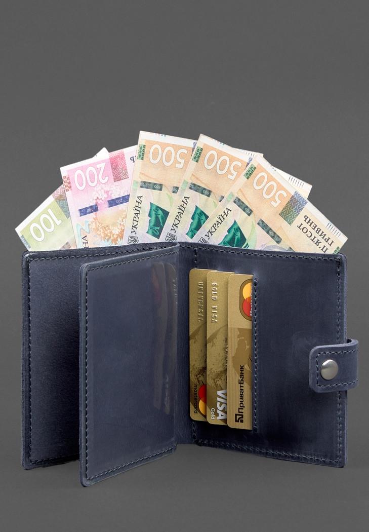 Обложка-портмоне кожаная для удостоверения офицера ГПСУ 11.2 Crazy Horse Темно-синий (A-028672) - фото 4 Обложка-портмоне кожаная для удостоверения офицера ГПСУ 11.2 Crazy Horse Темно-синий (A-028672) - фото 4