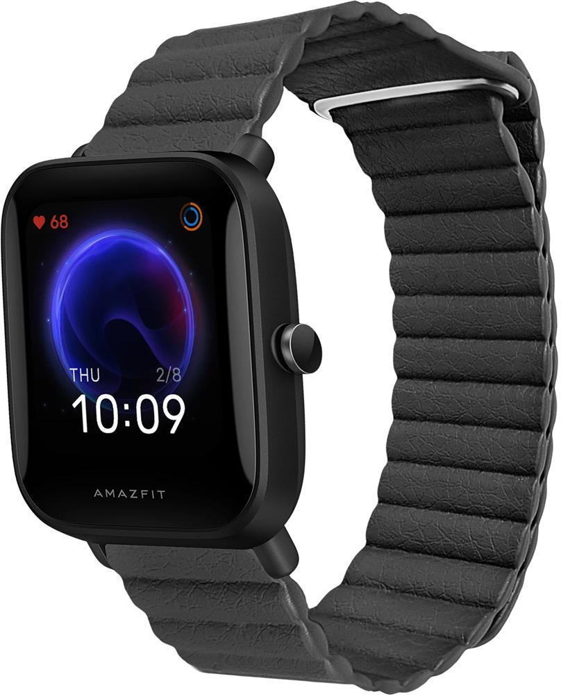 Ремешок кожаный Genis для Amazfit Bip U Pro Black (26501-2B)