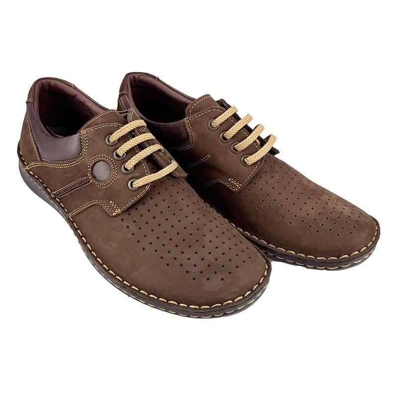 Мокасины мужские кожаные N-009560-1p. 40 26 см Коричневый - фото 3