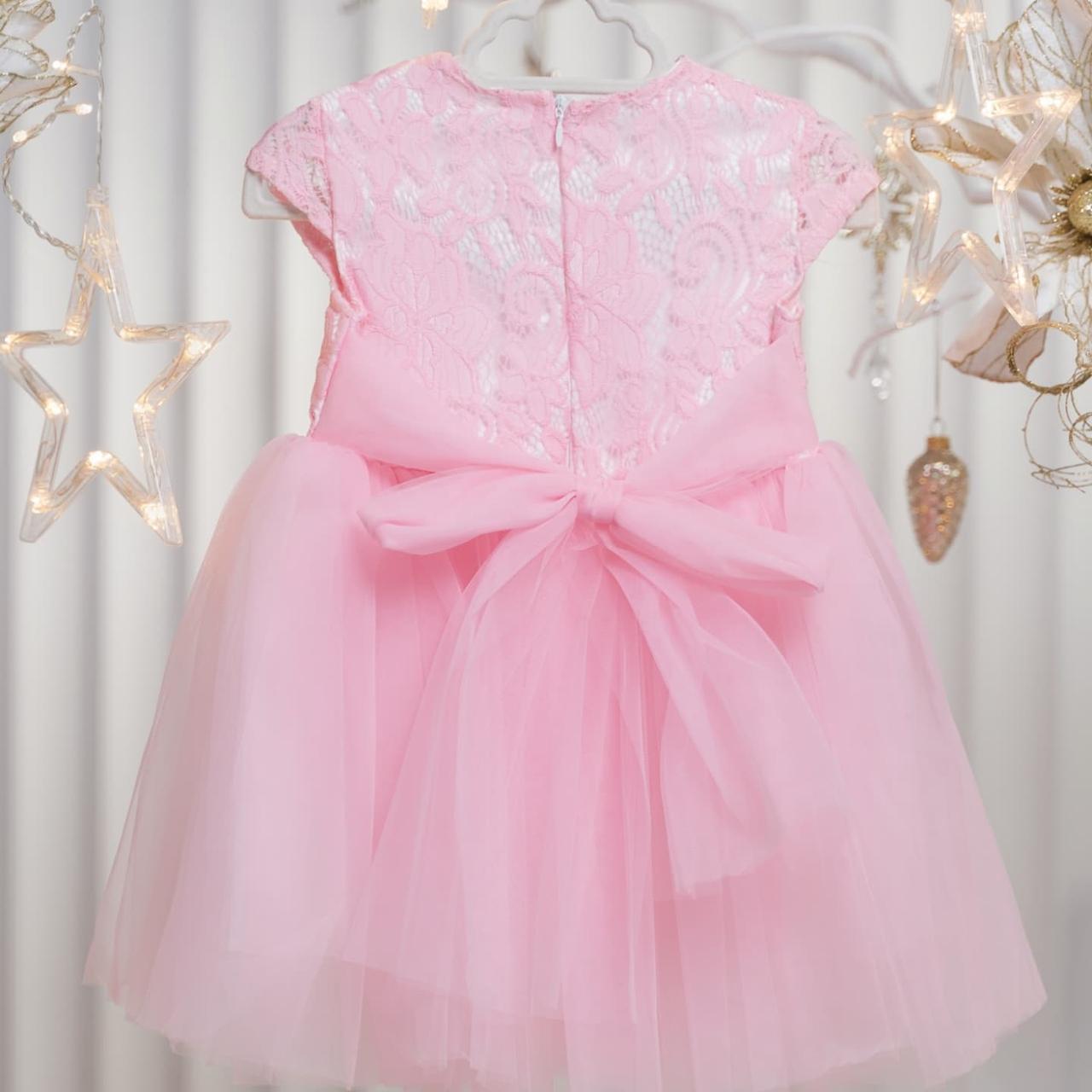 Платье праздничное для девочки с болеро 128 см Розовый - фото 5