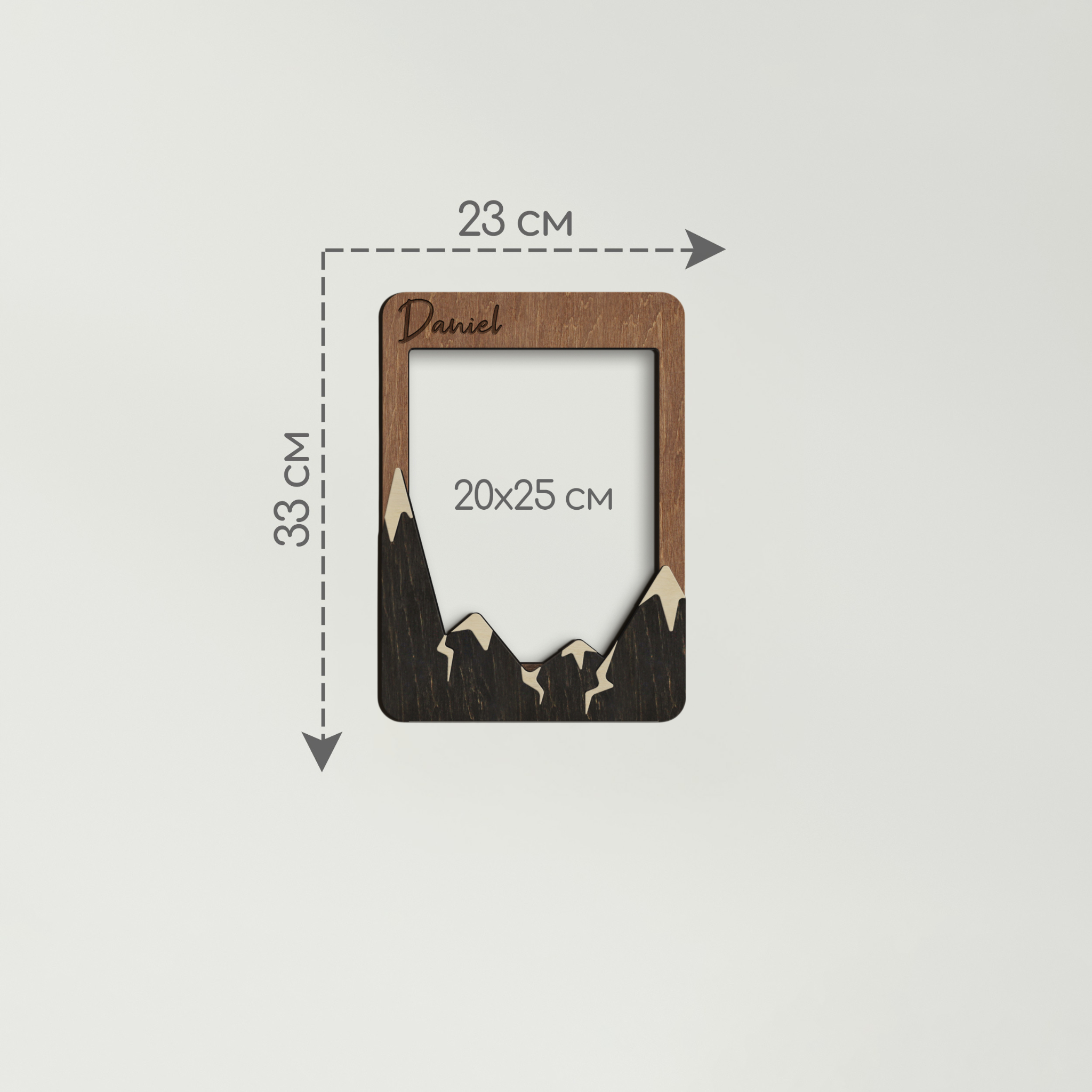 Фоторамка дерев'яна The Frame Depot Гірські вершини під персоналізацію Коричневий (mountain_8x10_vertical-2) - фото 3