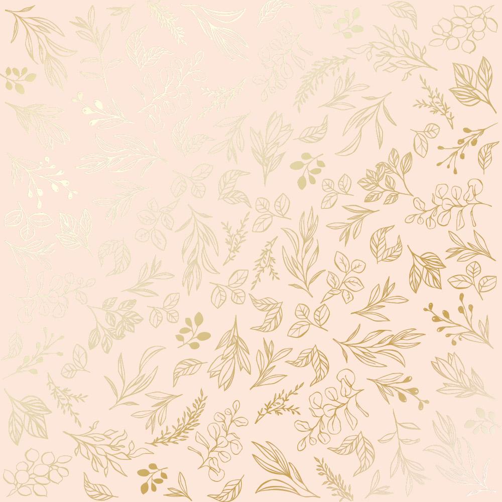 Лист бумаги односторонний Golden Branches с фольгированием 30,5х30,5 см Beige
