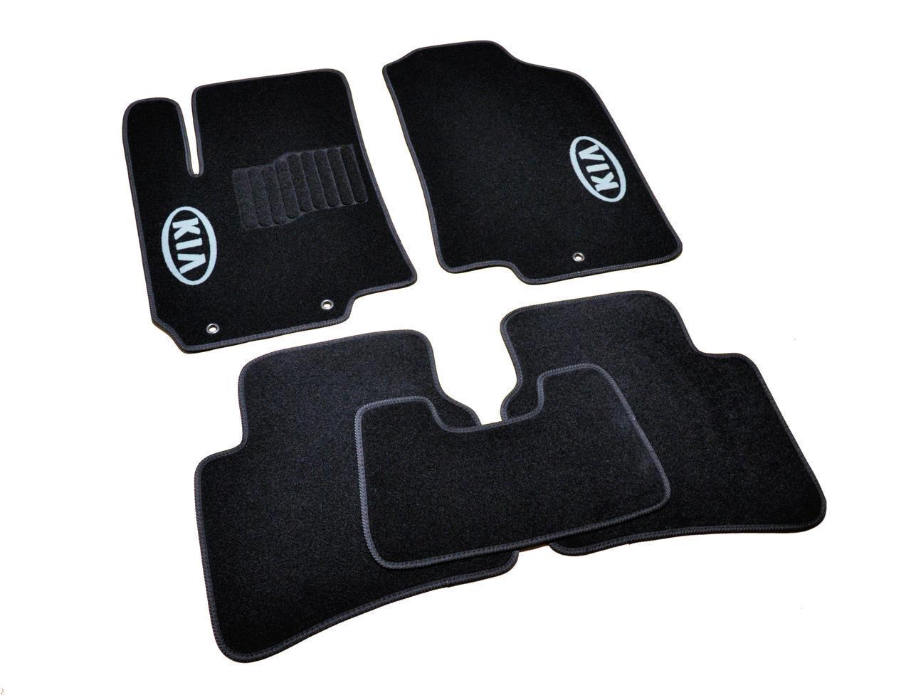 Килимки в салон ворсові для Kia Rio 2011 - 5 шт. Чорний (1398312925)