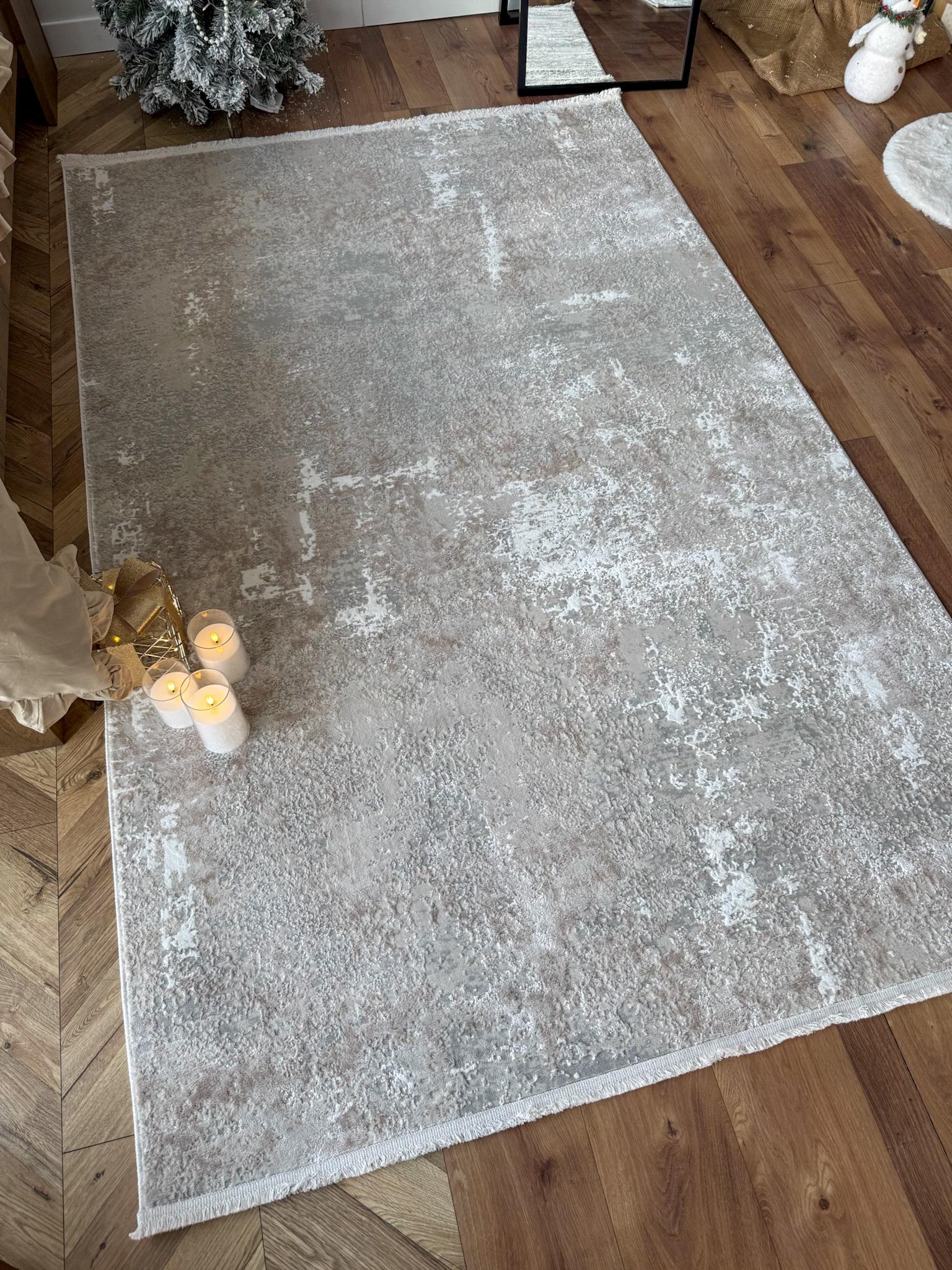 Килим прямокутний абстрактний 250х350 см Бежево-сірий