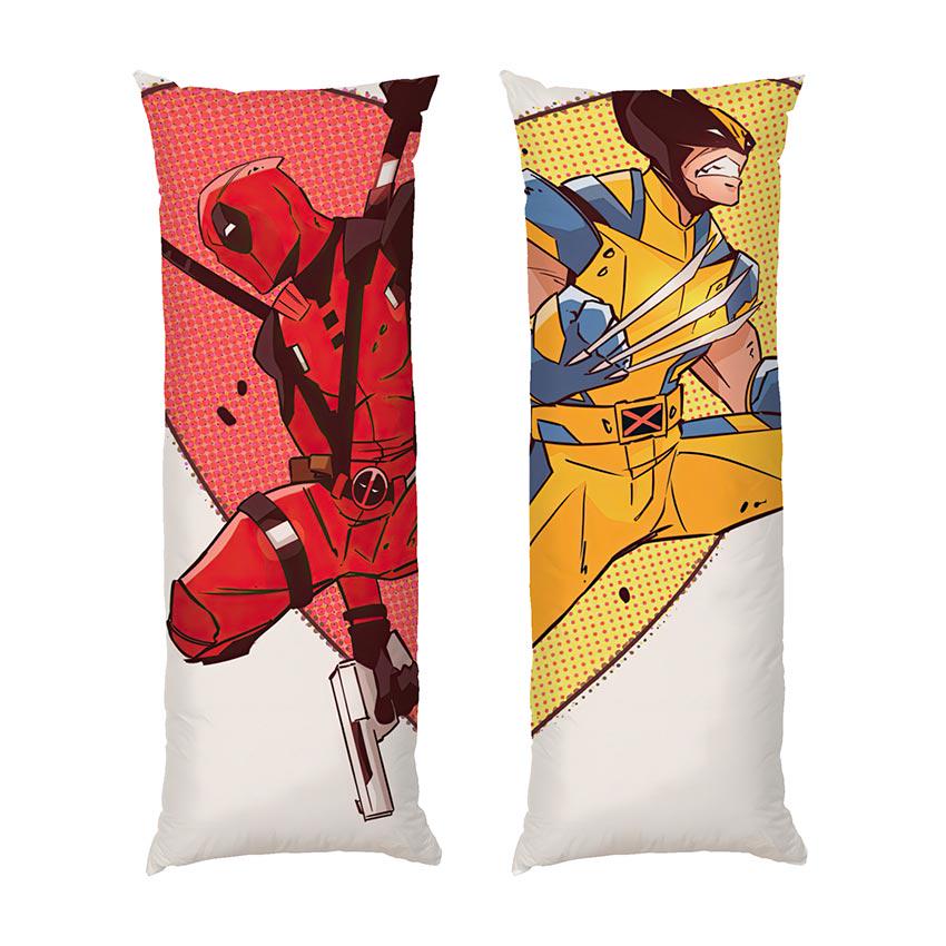Подушка дакімакура Deadpool and Wolverine Friends Heart габардин 180х60 см (113279-4)