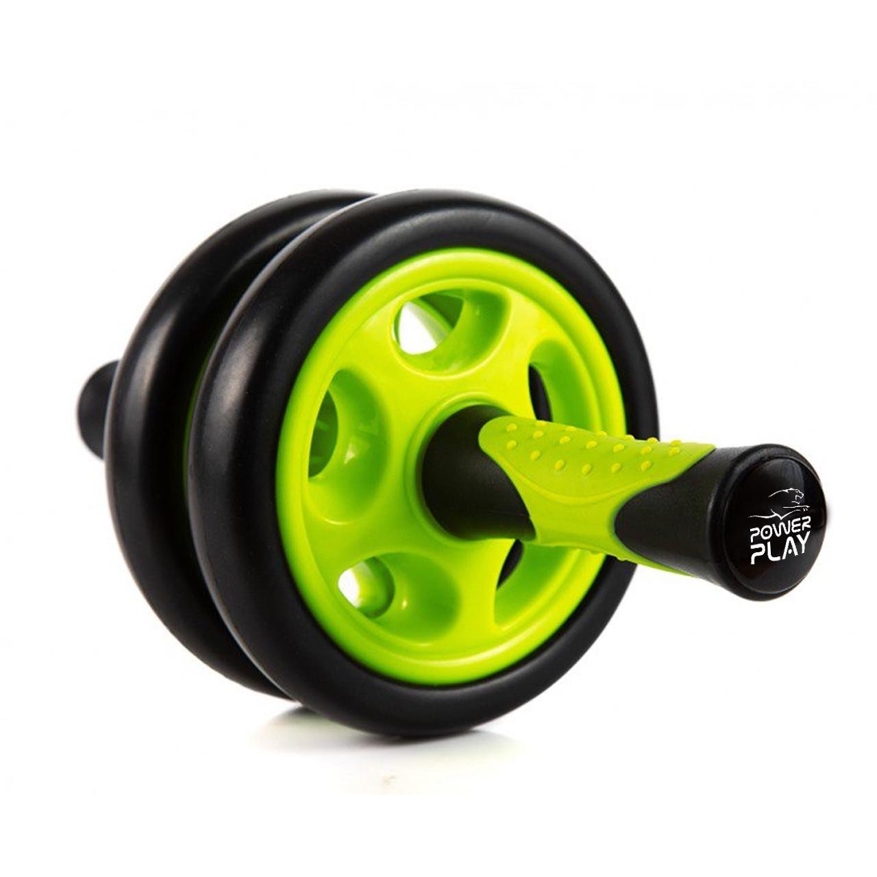 Колесо для преса подвійне PowerPlay 4327 Dual-Core Ab Wheel Чорно-зелений (PP_4327_Black/Green)