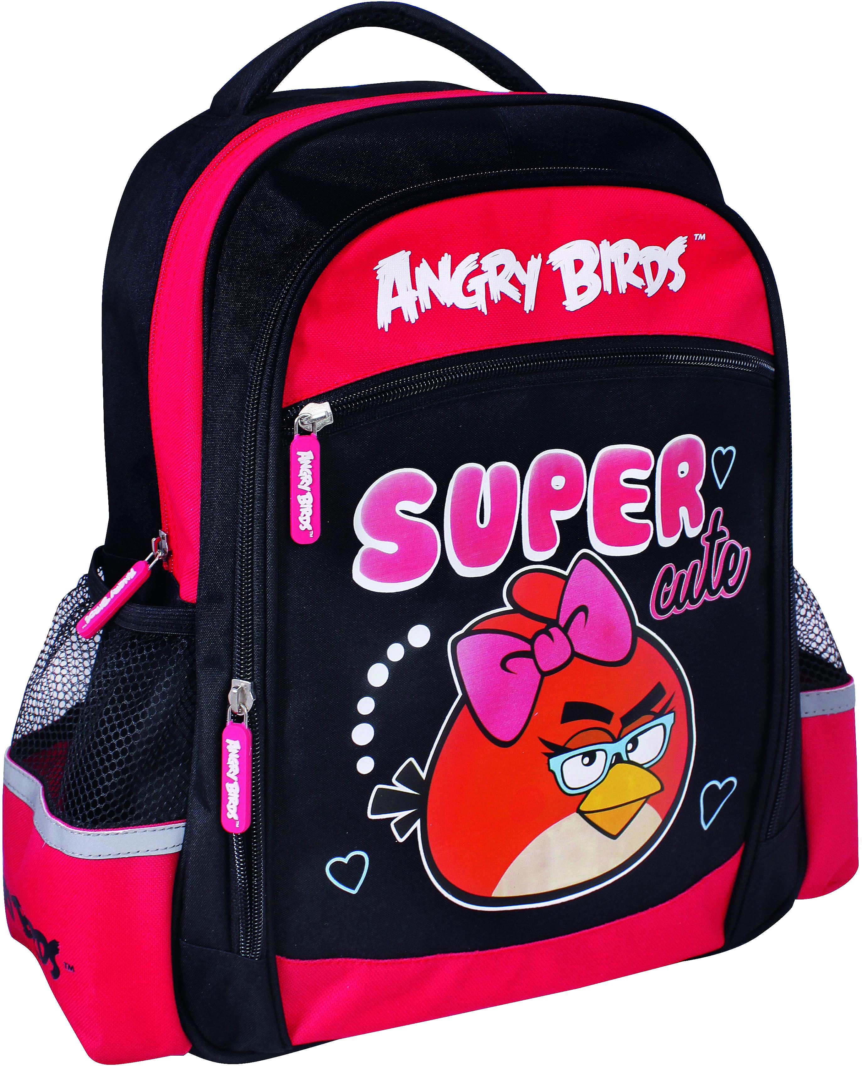 Рюкзак школьный Cool For School Angry Birds 38x30x12,5 см 6-15 л Черный/Красный (AB03822)