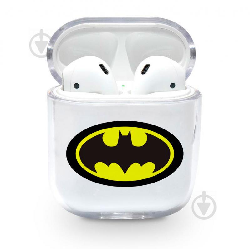 Прозрачный силиконовый чехол Apple AirPods с рисунком - Batman Logo (KAP1220) Прозрачный силиконовый чехол Apple AirPods с рисунком - Batman Logo (KAP1220)