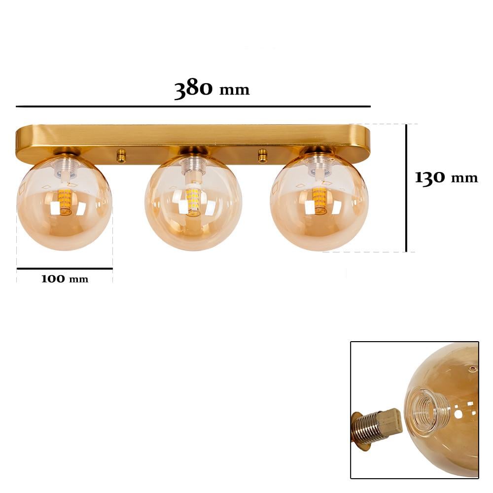Люстра Levistella 761X100F-3 BRZ+BR на три плафони Бронзовий (380) - фото 2