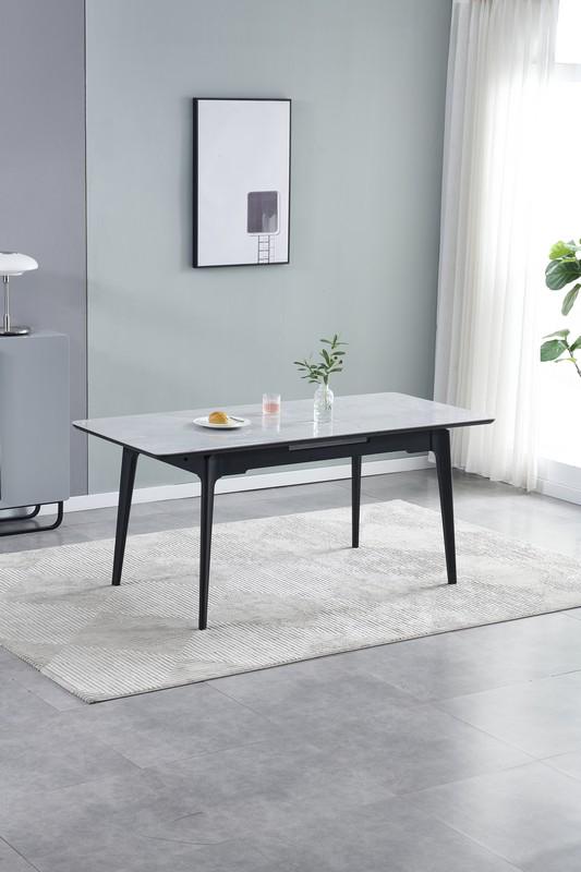 Стол обеденный раскладной Vetro TM-89 керамика 1400/1800х800х760 Памеса грей глянец (12289096)