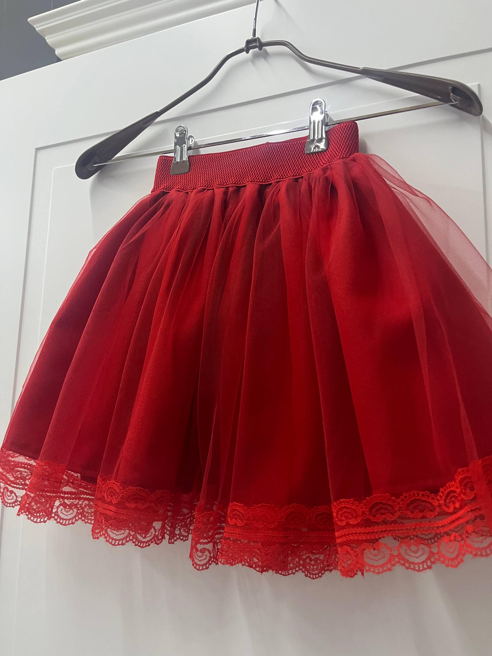 Юбка для девочки 104 см Красный (456) - фото 2 Юбка для девочки 104 см Красный (456) - фото 2