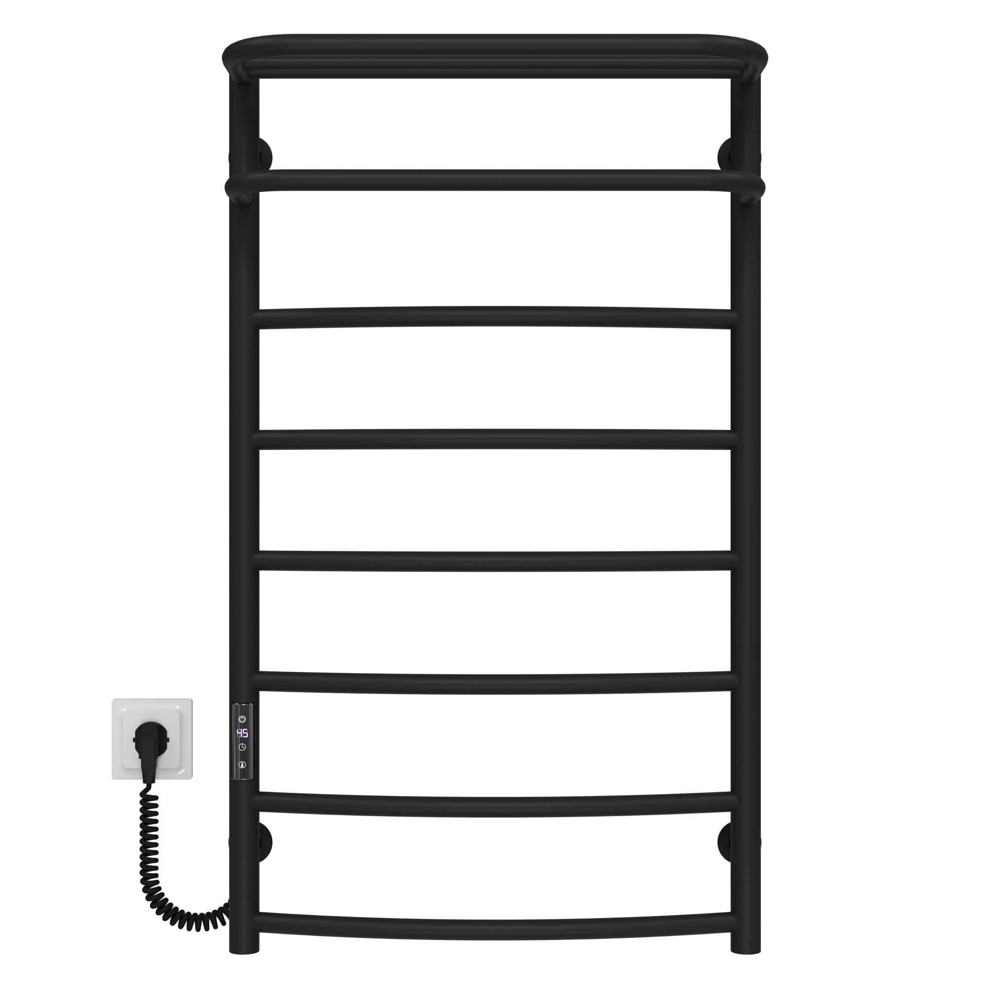 Полотенцесушитель электрический Deffi Отель П8 JD03 левое подключение нержавеющая сталь 500х900 мм Черный (C.OD.90.50.8.E.B.L.1)