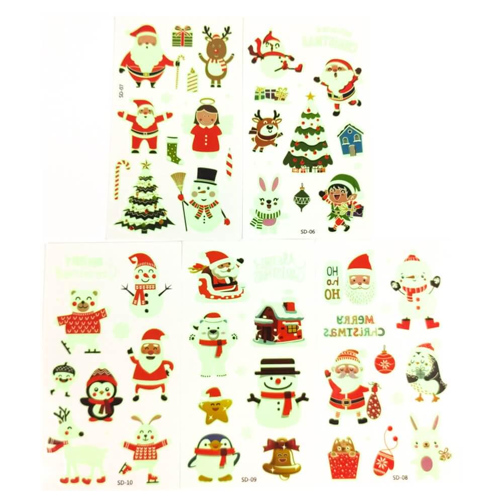 Детские временные тату Рождество №2 5 шт. 12х7 см (kids-tatto-set5-christmass-02)