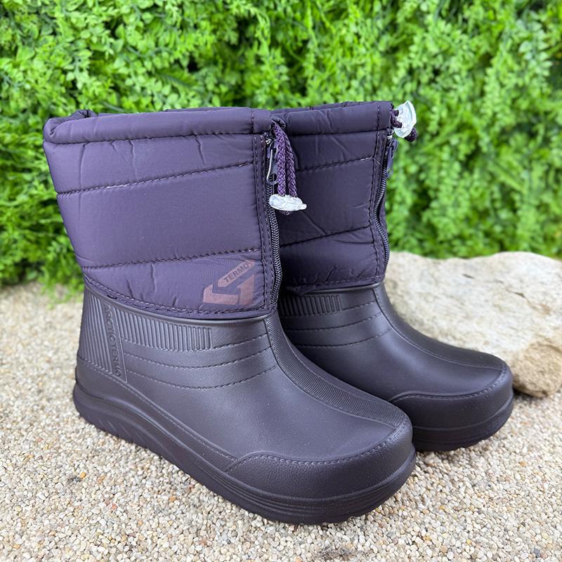 Чоботи жіночі пінові утеплені на блискавці Е-003091- 2 p. 41 26,5 см Фіолетовий (114828055) - фото 3