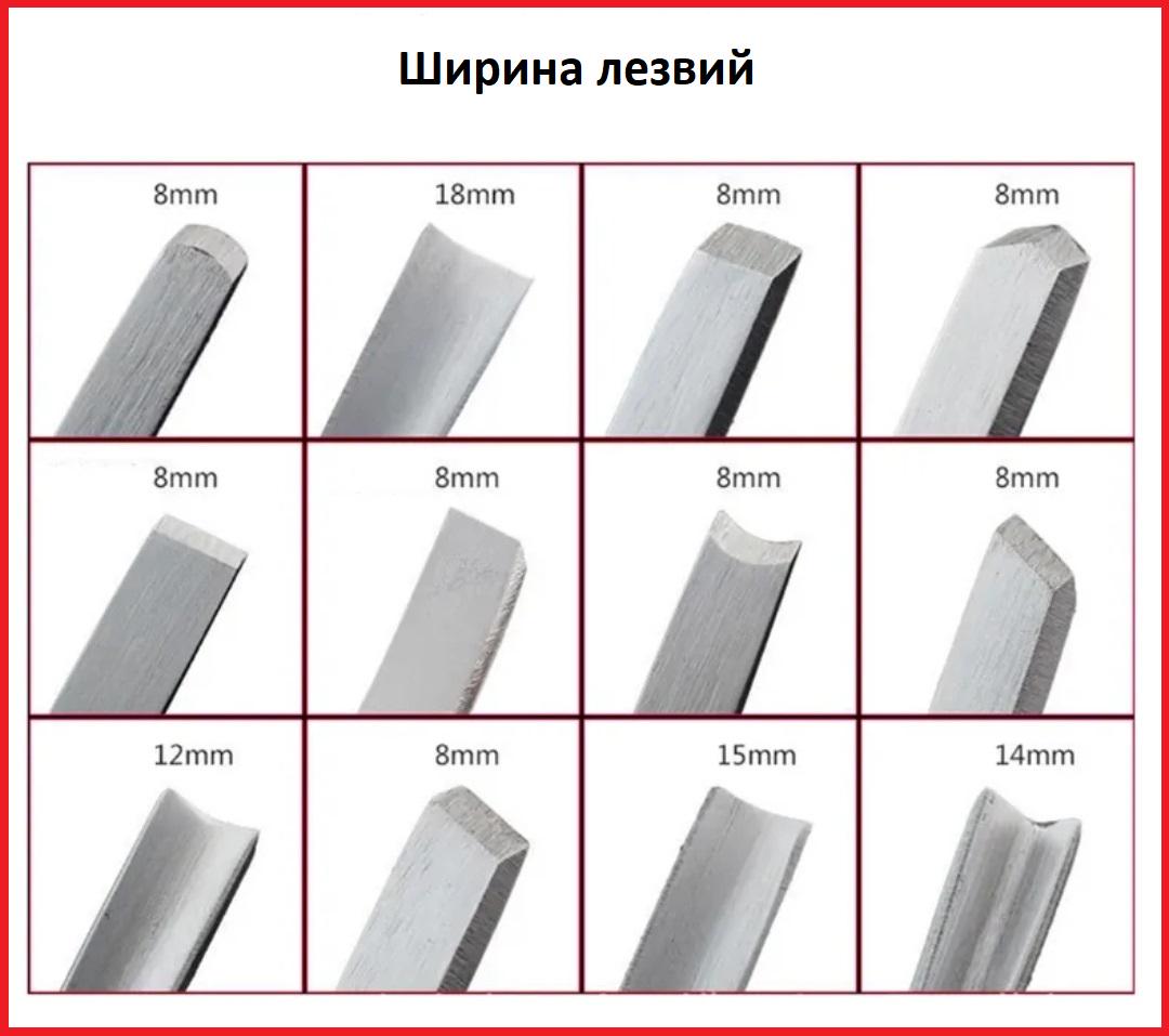 Набор стамесок для работы по дереву 12 шт. (15379489) - фото 5