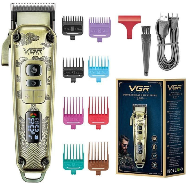 Машинка для стрижки VGR V-005 8Вт аккумуляторная Золотистый (GR-06252)