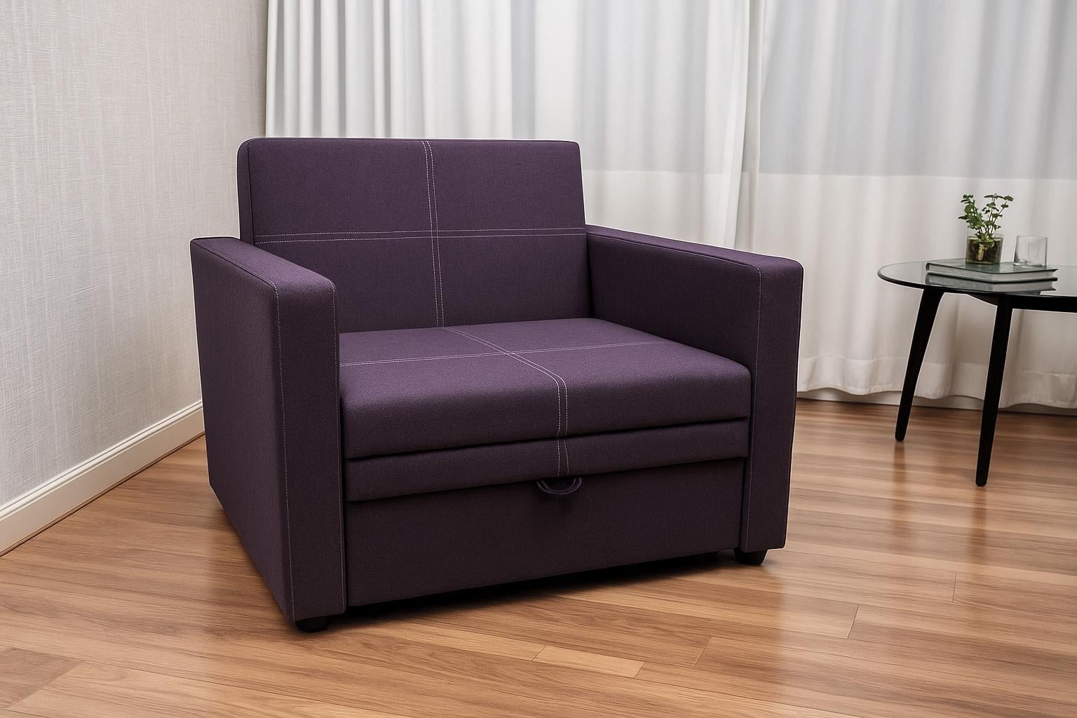 Мягкое кресло раскладное ТОБІ ШО Максиан Bahama для подростков рогожка 940х850х730 мм 47/Фиолетовый