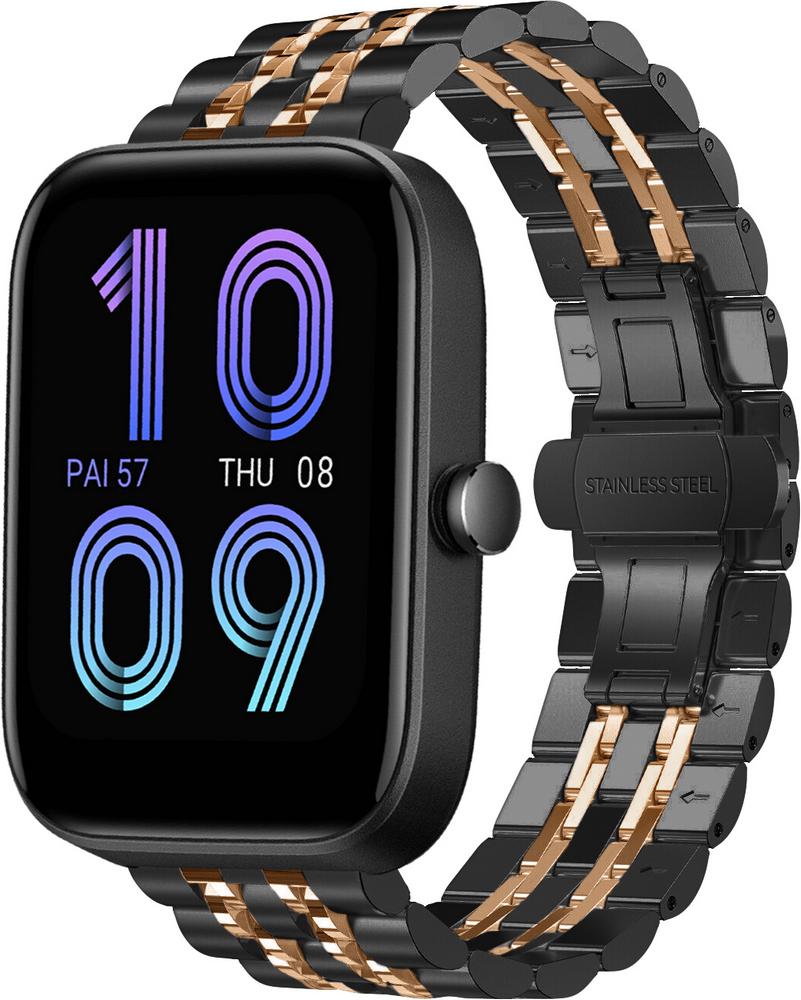 Браслет металлический Spinye Line для Amazfit Bip 3/Pro Black Pink (29032-51)