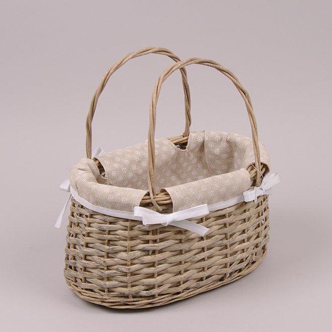 Корзина с тканью Flora 18х17х29 см Серый (39633)