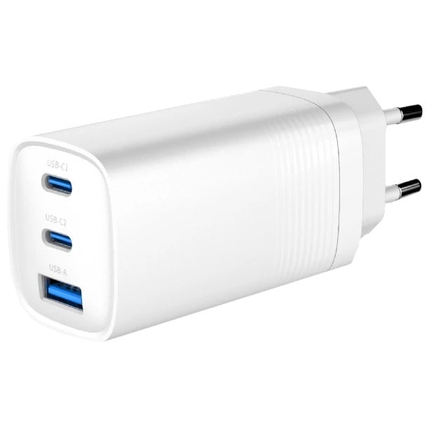 Зарядное устройство сетевое Gembird TA-UC-PDQC65-01-W USB Type A/USB Type C 65 Вт Белый (28100590)