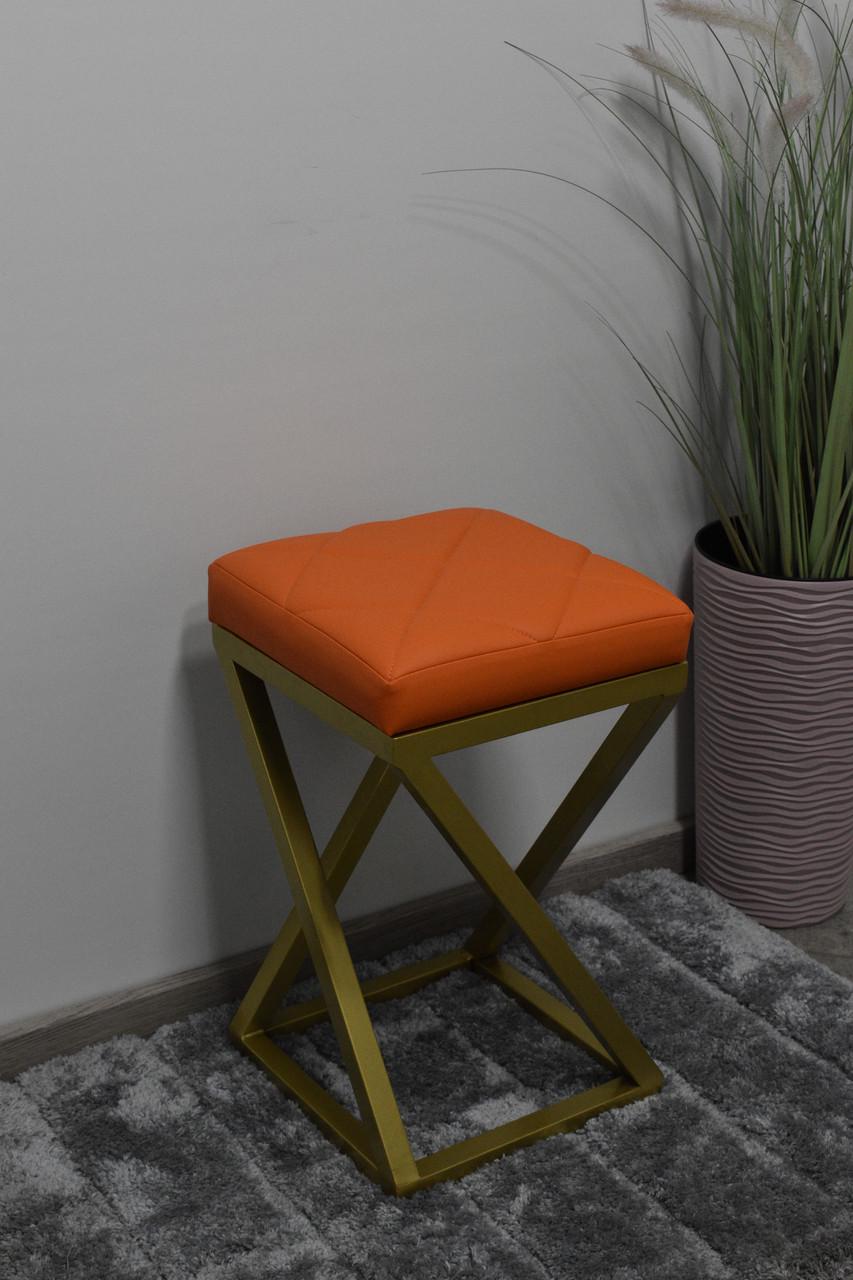 Табурет кухонний Каламіт-Z Лофт з м'яким сидінням 30х30х45 см Помаранчевий (29519066)