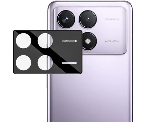 Защитное стекло 3D на заднюю камеру для Xiaomi Poco X6 Pro, Black