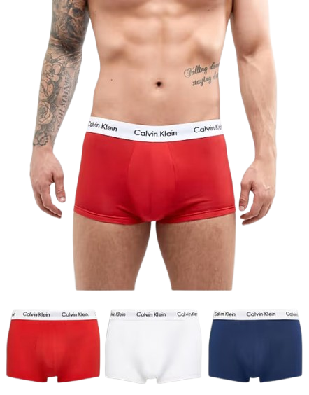 Набор трусов боксеров мужских Calvin Klein men boxer 3 шт. L Белый/Красный/Темно-Синий (1234567878) - фото 2 Набор трусов боксеров мужских Calvin Klein men boxer 3 шт. L Белый/Красный/Темно-Синий (1234567878) - фото 2