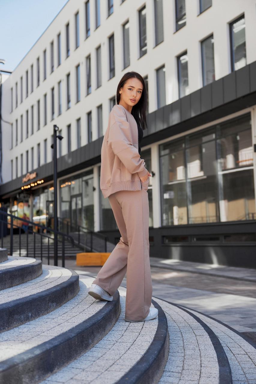 Костюм женский спортивный М154.2 на замке 2-х нить M Кофейный (96-1-61) - фото 3 Костюм женский спортивный М154.2 на замке 2-х нить M Кофейный (96-1-61) - фото 3