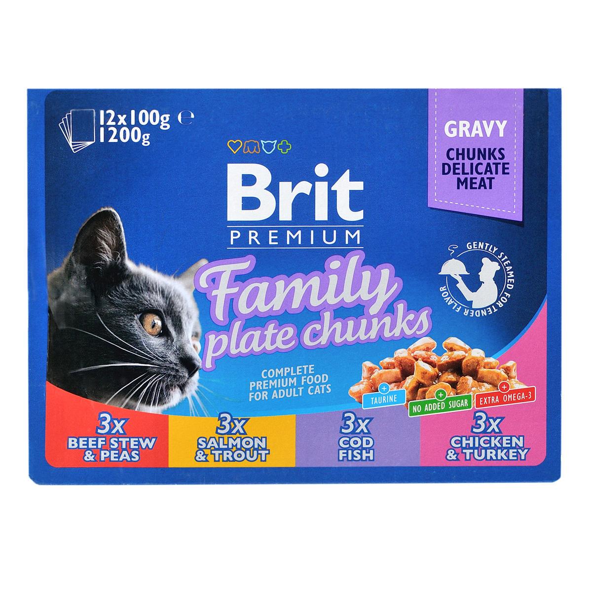 Корм для котів Brit Premium Cat Family Plate pouches 1200 г