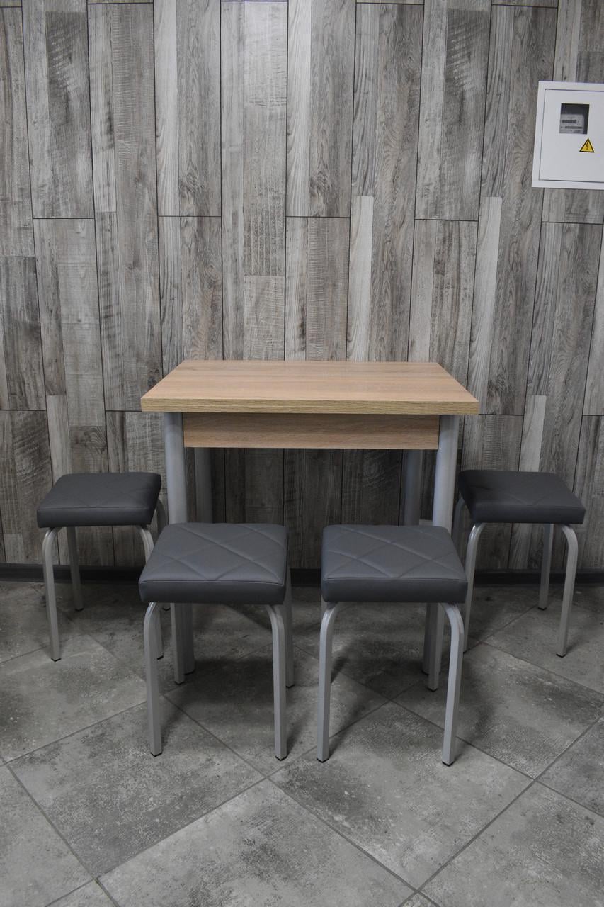 Кухонний комплект Оскар стіл розкладний і 4 табурети Tutti Lux 60х80х75 см/80х120х75 см Дуб сонома (2543935002)