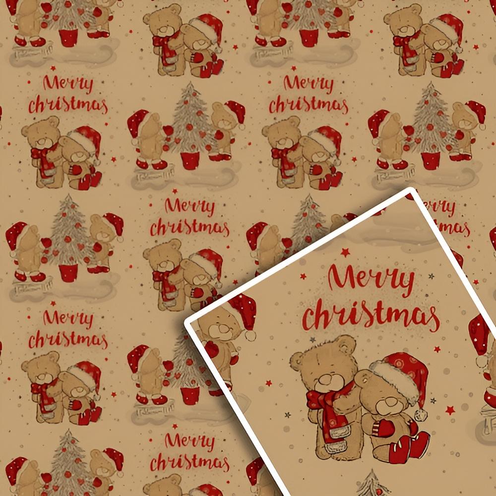 Упаковочная крафт бумага Stenson New Year 533K 0,7x1 м 10 листов (10970858)