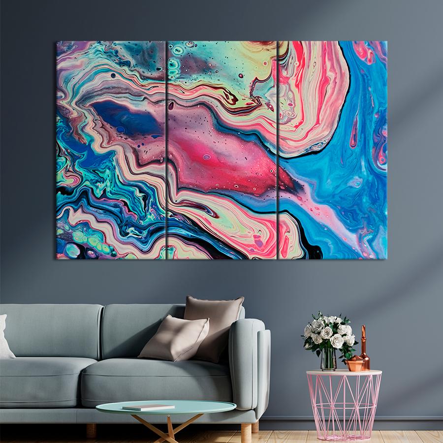 Картина Абстрактная палитра цветов 128x81 см (A904-3)