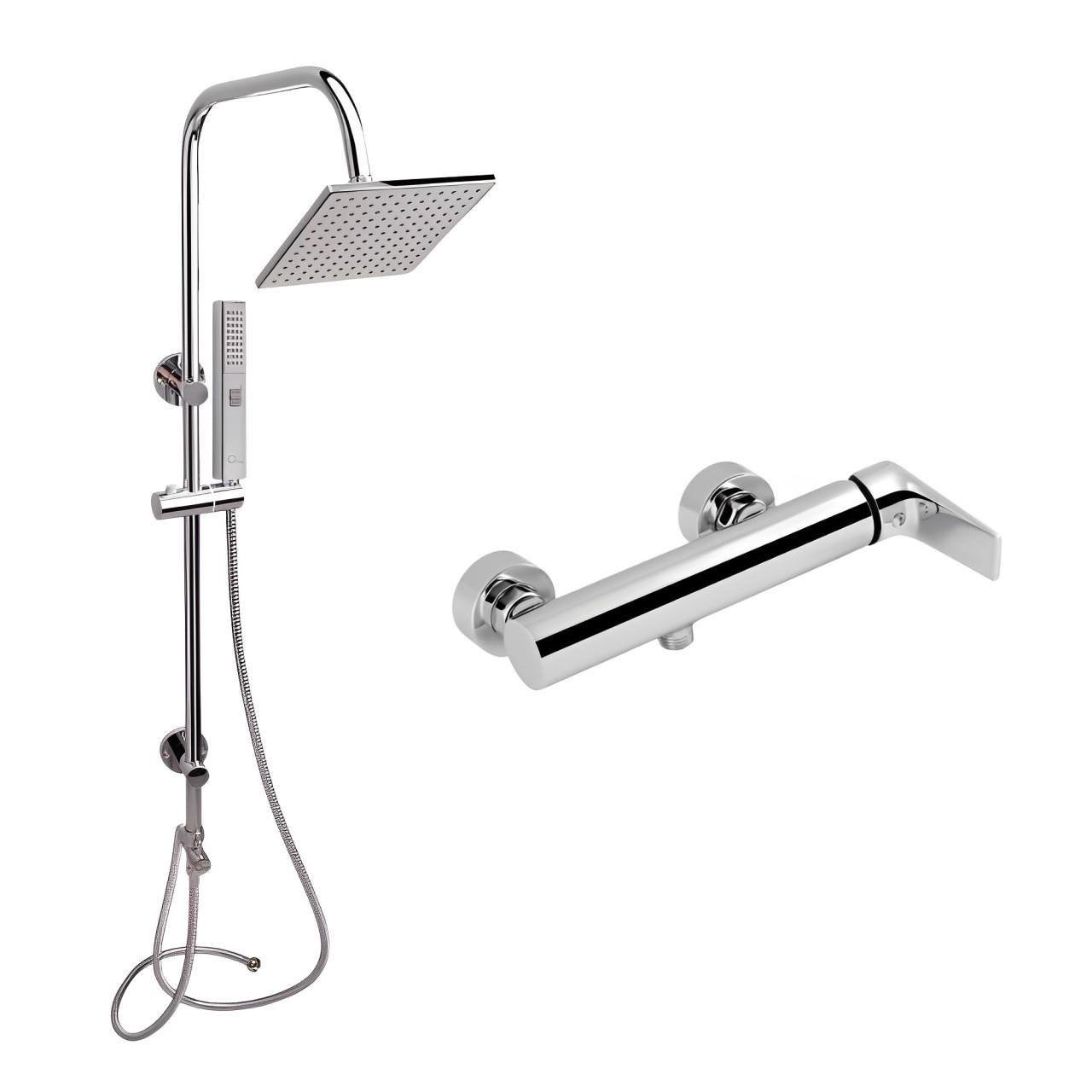 Набор смесителей для душа Q-tap Stenava QTST4045102C/QT1001CRM с душевой стойкой Хром (24582663)