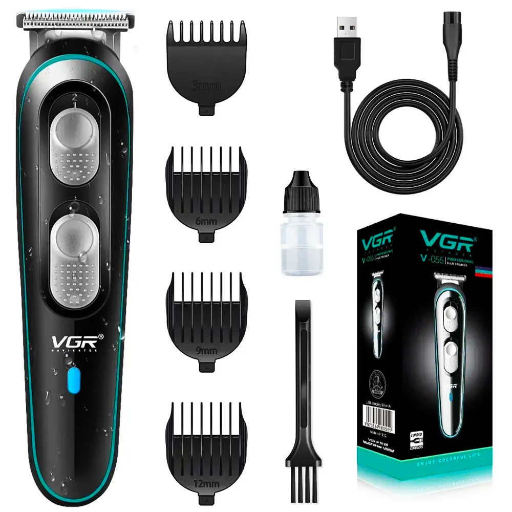Машинка акумуляторна VGR V-055 5 Вт для стрижки волосся з насадками (30474902)