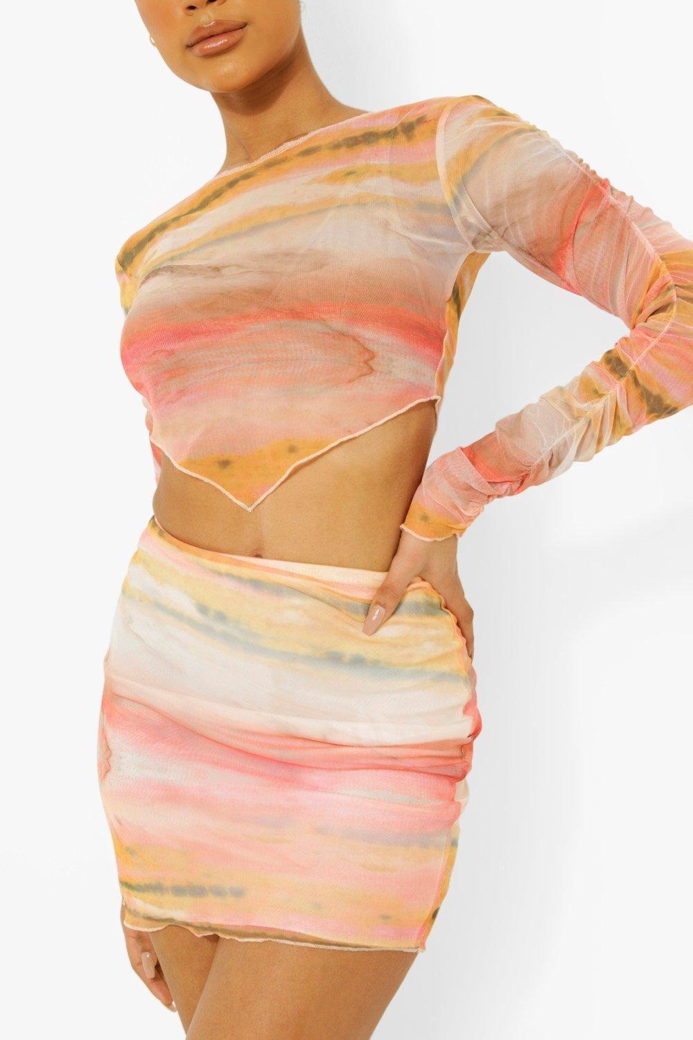 Юбка-мини Boohoo 9786 S Оранжевый - фото 4