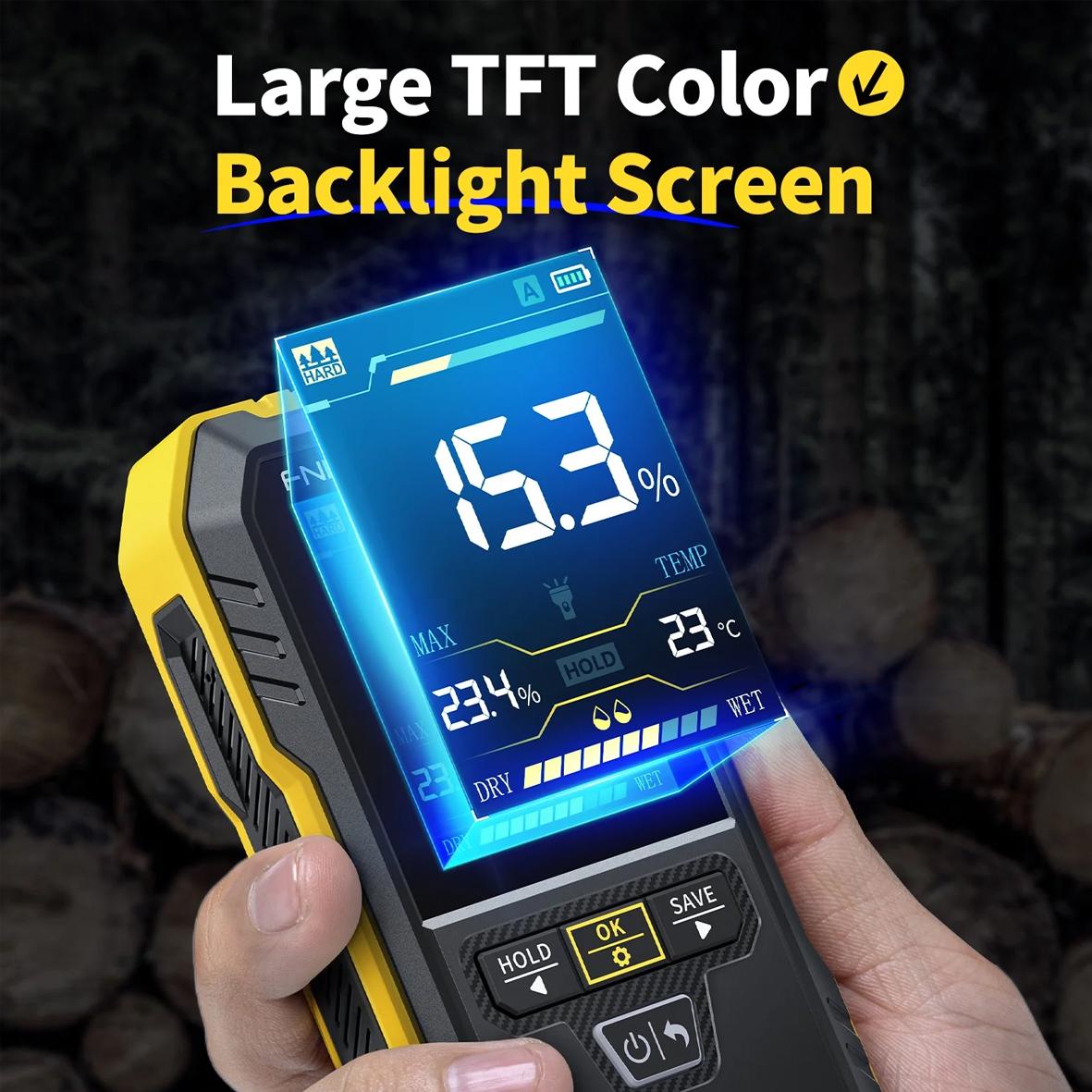 Вимірювач вологості деревини FNIRSI WMT-10 перезаряджається безштифтовий Black (WMT10) - фото 10 Вимірювач вологості деревини FNIRSI WMT-10 перезаряджається безштифтовий Black (WMT10) - фото 10