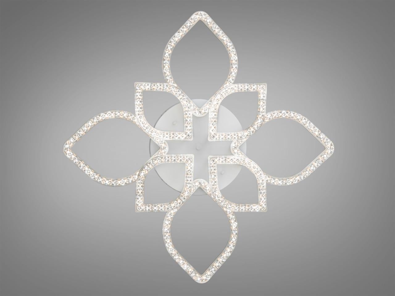 Люстра потолочная LED MX4773/4+4WH Цветок с кристаллами (2894551254)