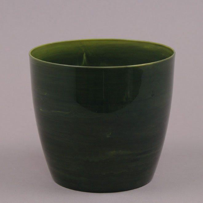 Горшок пластмассовый Flora Ага мрамор 12 см Зеленый (84771)