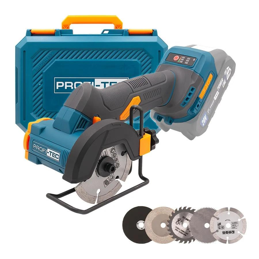 Пила акумуляторна дискова PROFI-TEC PWS390 UltraCore без акумулятора та зарядного пристрою Сірий (GR-06630)