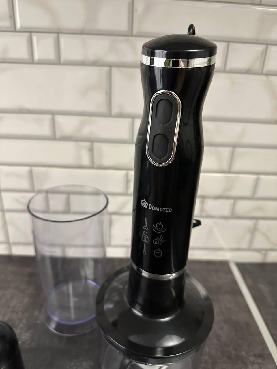 Блендер Domotec занурювальний 5в1 з чашею та стаканом 800 Вт Чорний (DT-314B) - фото 2 Блендер Domotec занурювальний 5в1 з чашею та стаканом 800 Вт Чорний (DT-314B) - фото 2